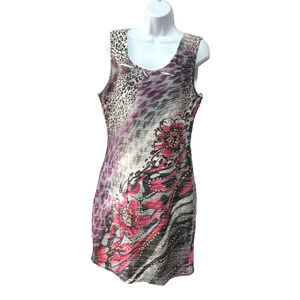 Cocoma Multicolored Dress Size Large Sleeveless Peek-a-Boo Back